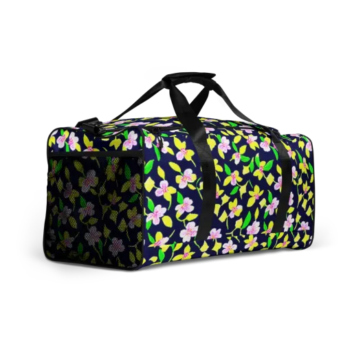 Navy Blossom on a Duffle Bag