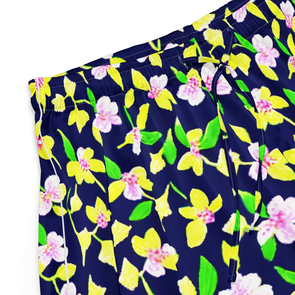 Navy Blossom on Women's Pajama Shorts — Product details
