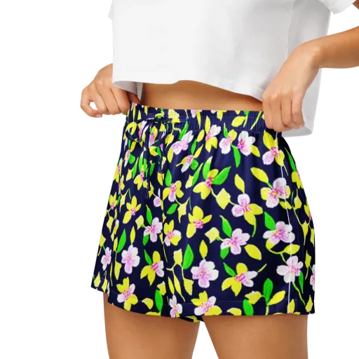 Navy Blossom on a Women's Pajama Shorts
