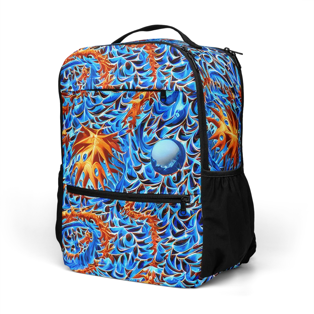 Blue Flame Reef on Utility Backpack — Left Front