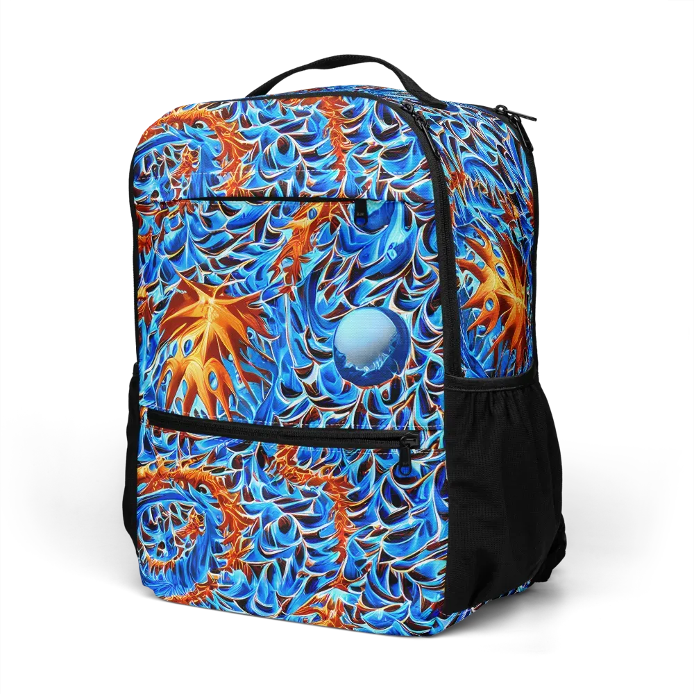 Blue Flame Reef on Utility Backpack — Left Front