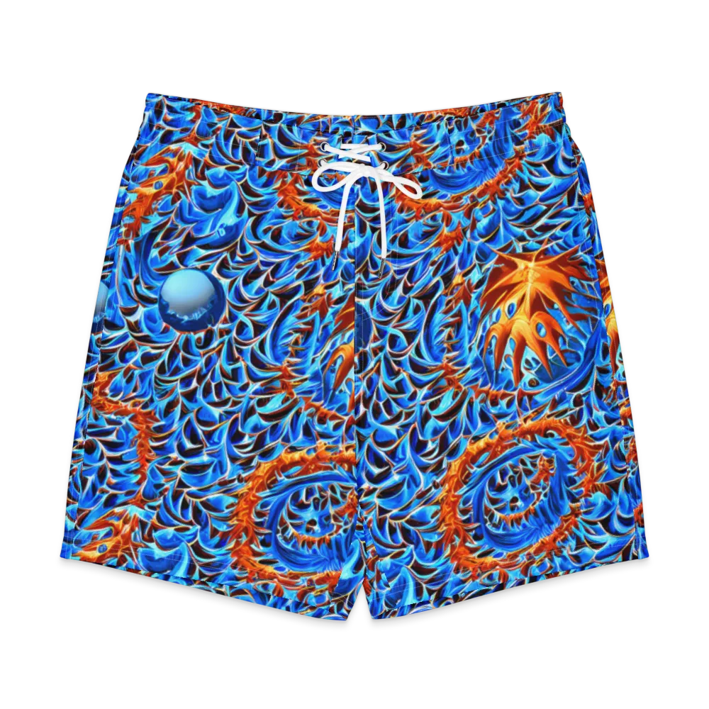 Blue Flame Reef on Men's Board Shorts — Front