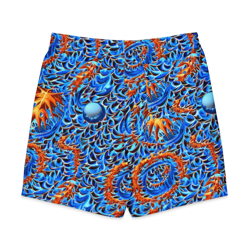 Blue Flame Reef on Men's Board Shorts — Back