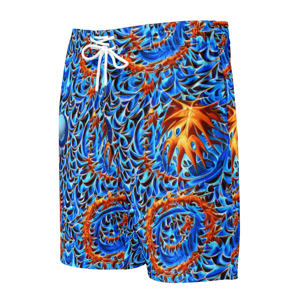 Blue Flame Reef on Men's Board Shorts — Front