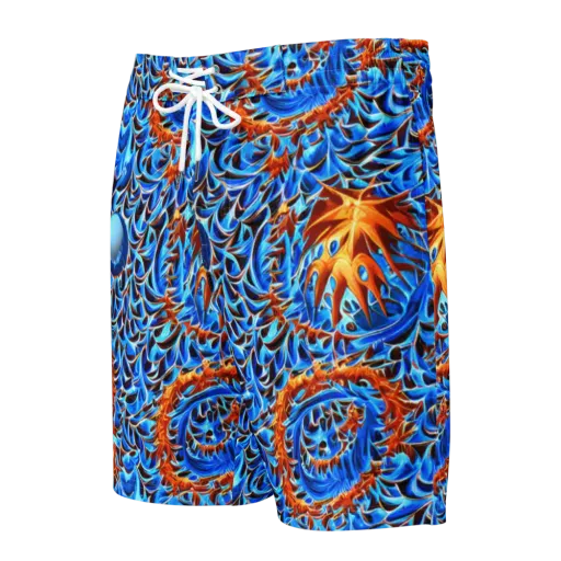 Blue Flame Reef on a Men's Board Shorts