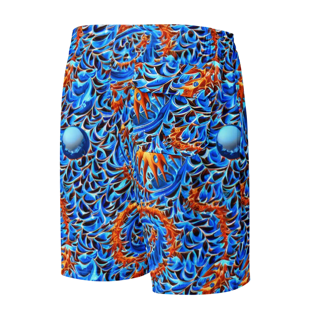 Blue Flame Reef on Men's Board Shorts — Back