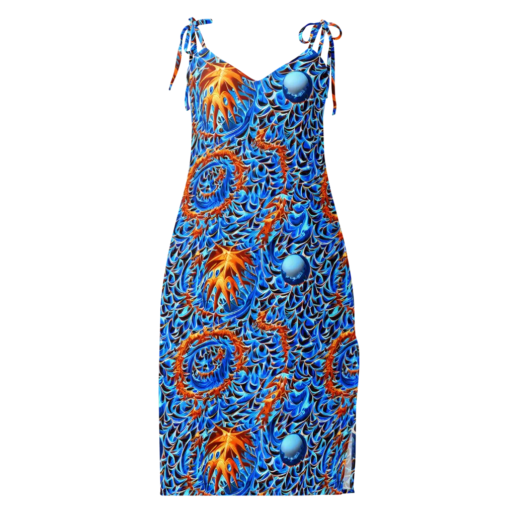 Blue Flame Reef on Slip Dress — Front