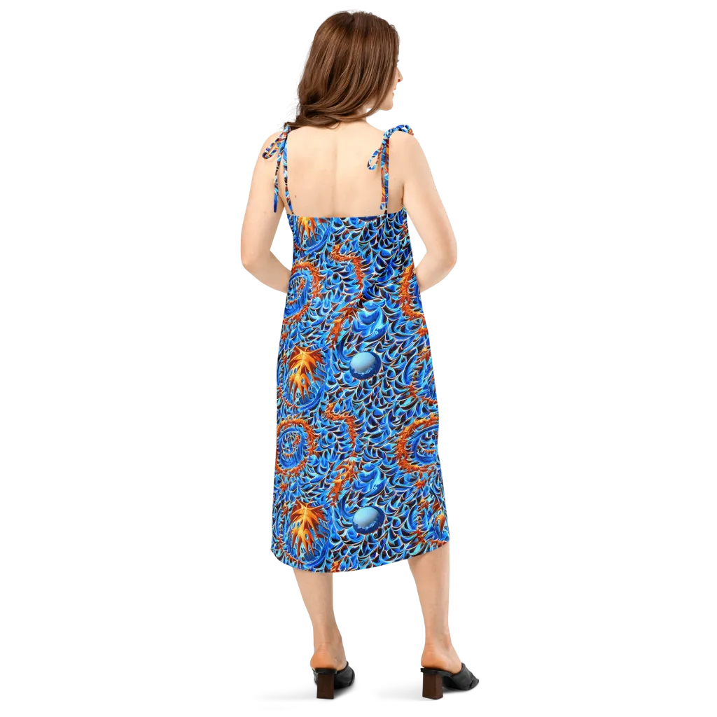 Blue Flame Reef on Slip Dress — Back