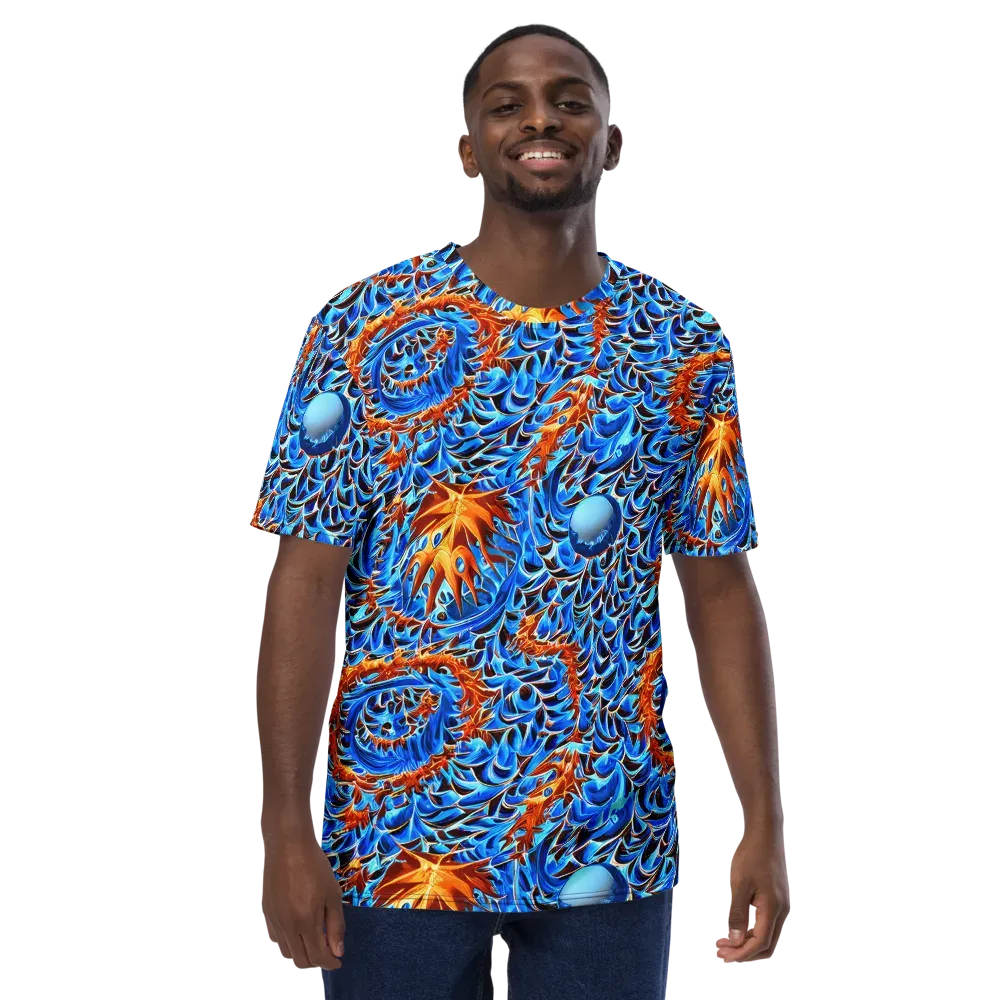 Blue Flame Reef on Men's Crew Neck T-Shirt — Front