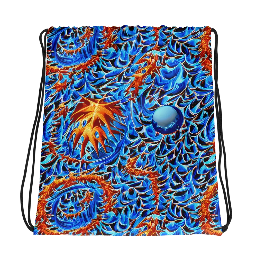 Blue Flame Reef on Drawstring Bag — Photo