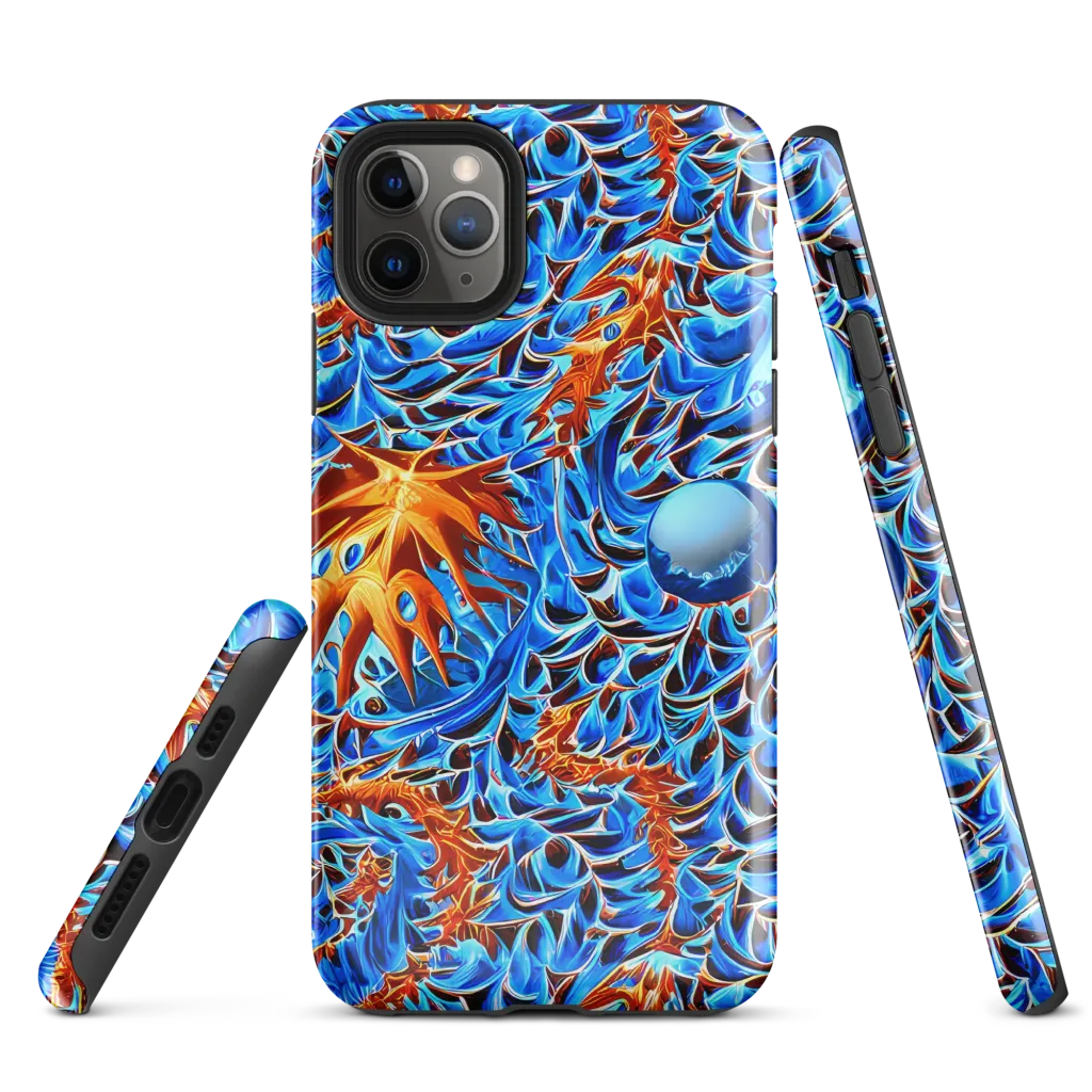 Blue Flame Reef on Tough Case for iPhone® — Front