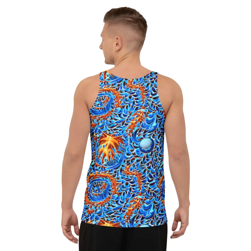 Blue Flame Reef on Men's Tank Top — Back