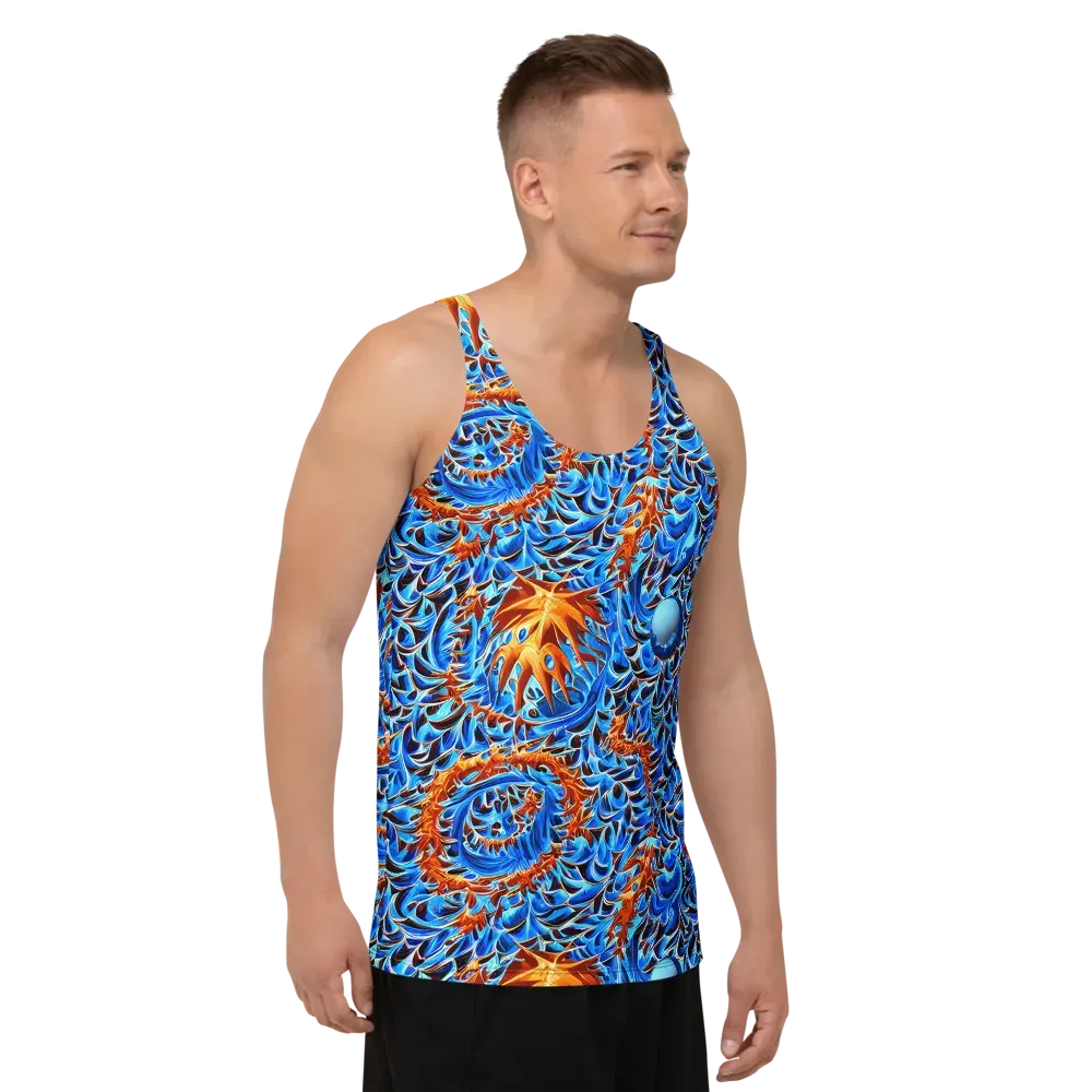 Blue Flame Reef on Men's Tank Top — Right Front