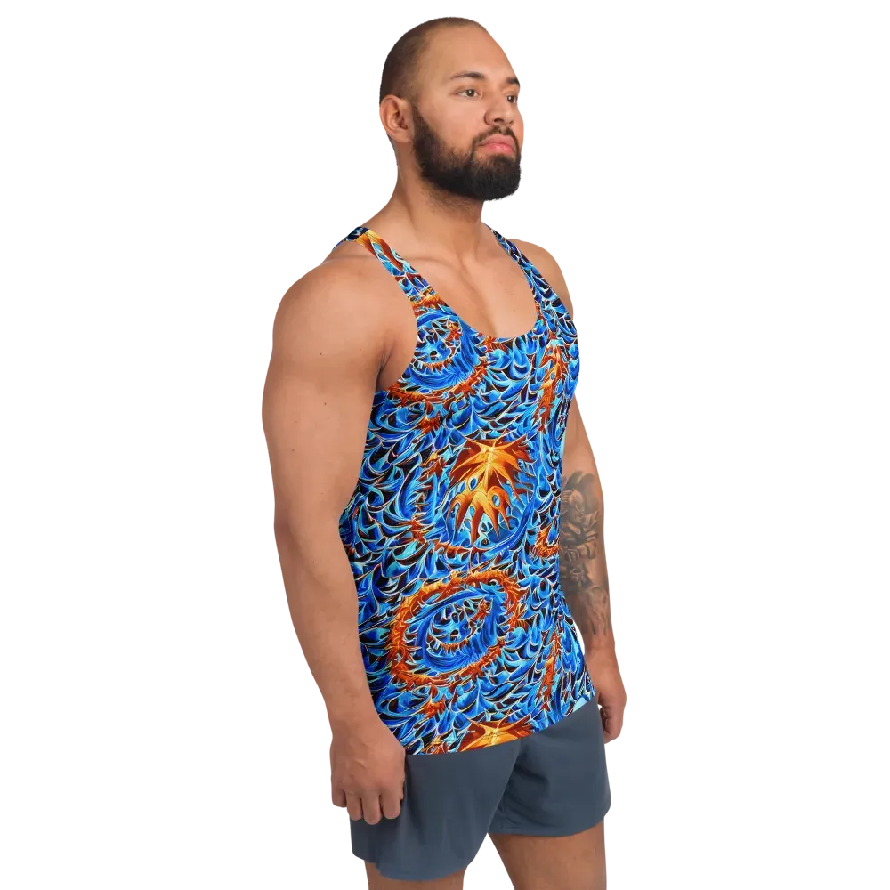 Blue Flame Reef on Men's Tank Top — Right Front
