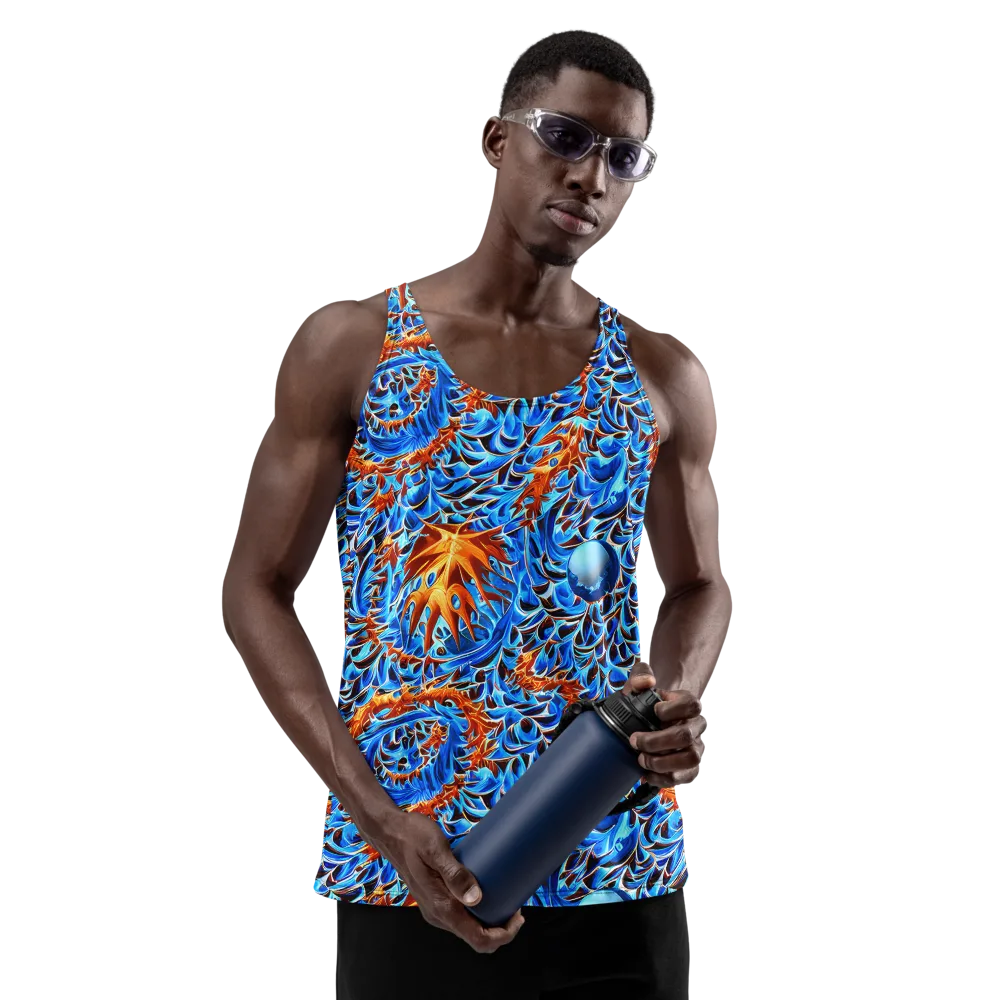 Blue Flame Reef on Men's Tank Top — Front