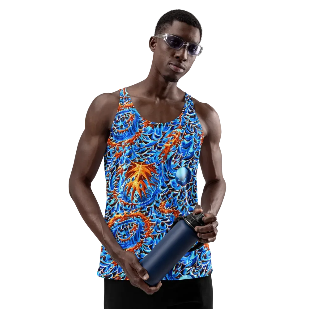 Blue Flame Reef on Men's Tank Top — Front