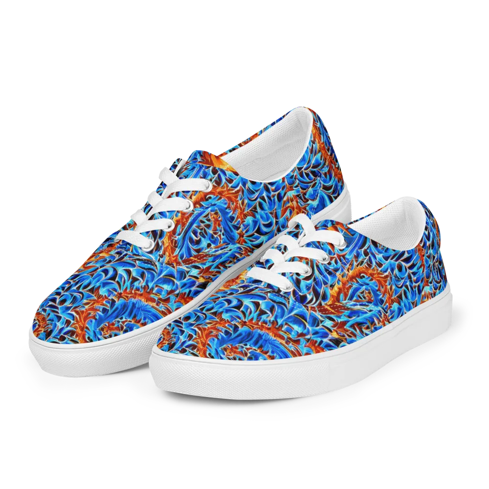 Blue Flame Reef on Men's Lace-Up Canvas Shoes — Left Front