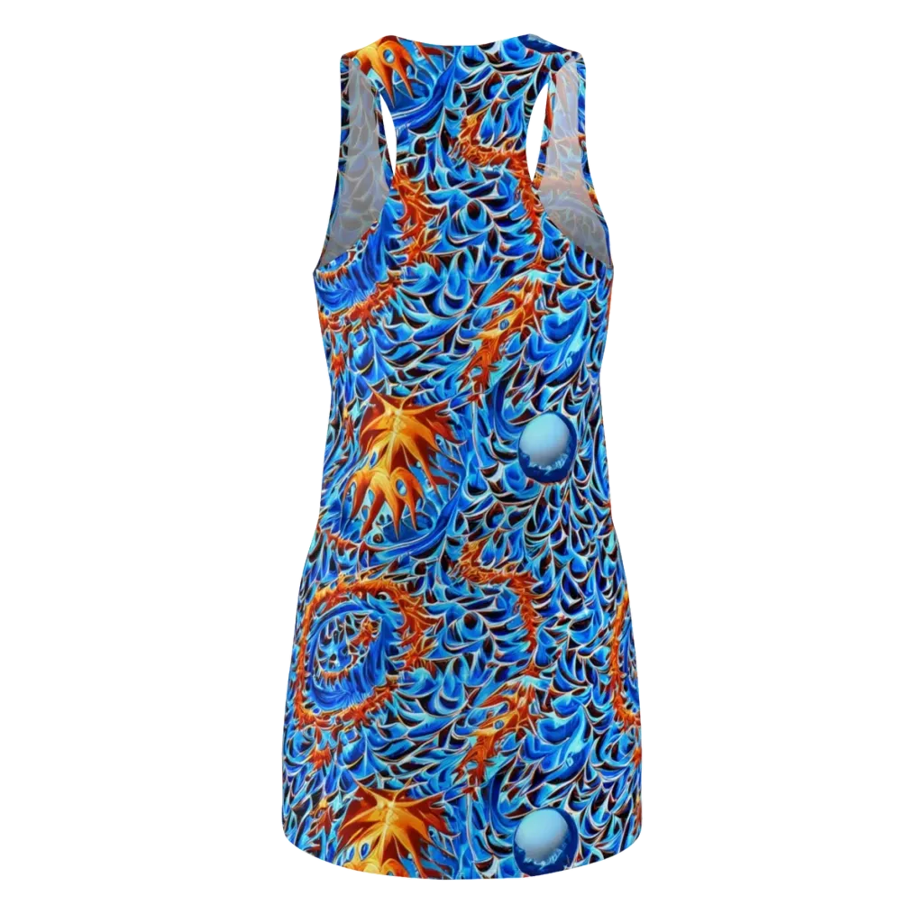 Blue Flame Reef on Racerback Dress — Back