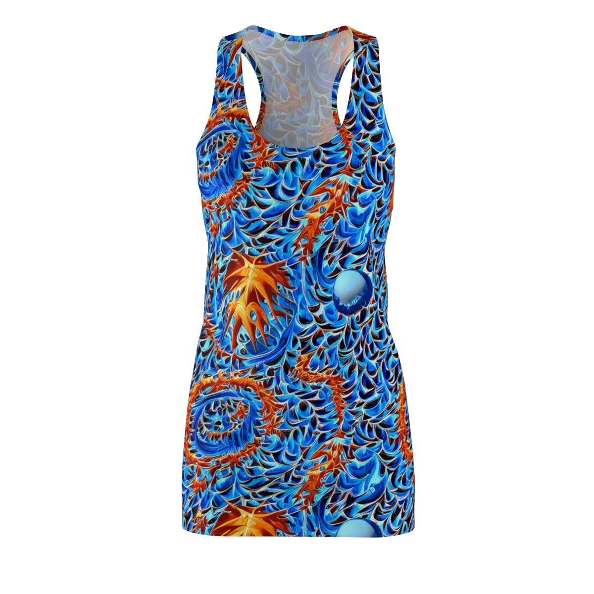 Blue Flame Reef on Racerback Dress — Front