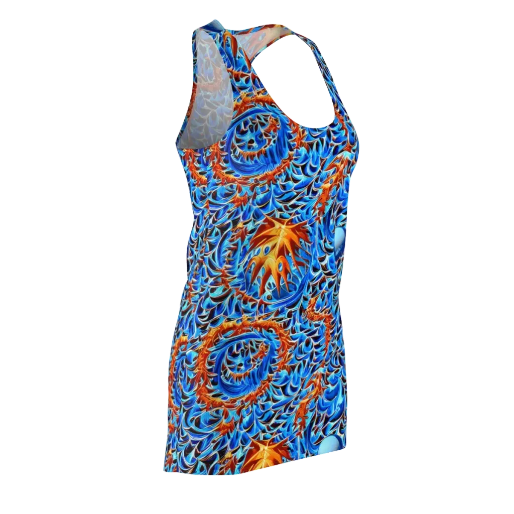 Blue Flame Reef on Racerback Dress — Front Side