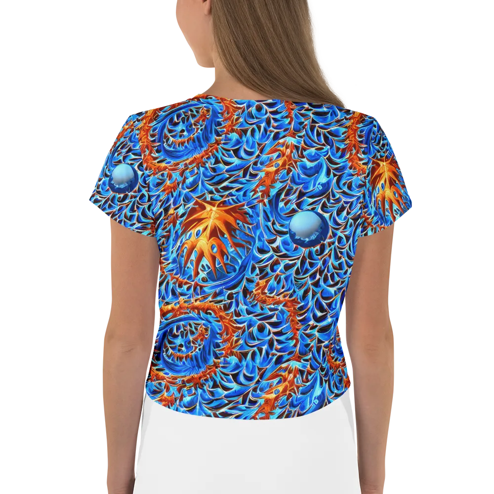 Blue Flame Reef on Crop Tee — Back