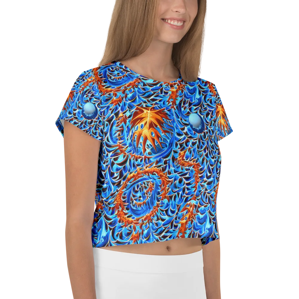 Blue Flame Reef on Crop Tee — Right