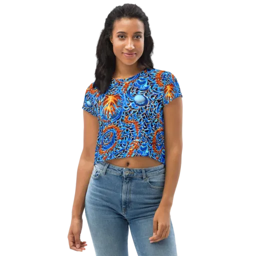 Blue Flame Reef on a Crop Tee