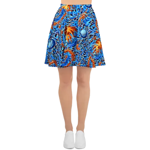 Blue Flame Reef on a Skater Skirt