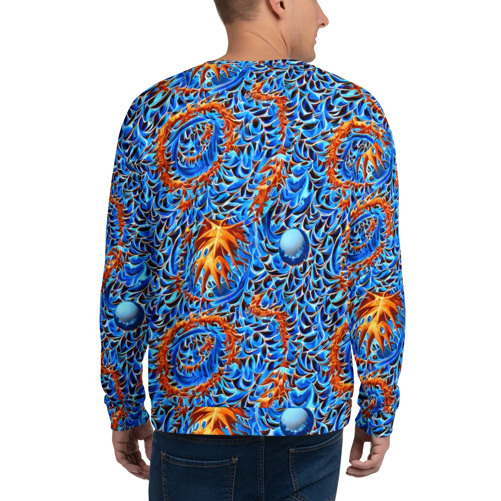 Blue Flame Reef on Sweatshirt — Back