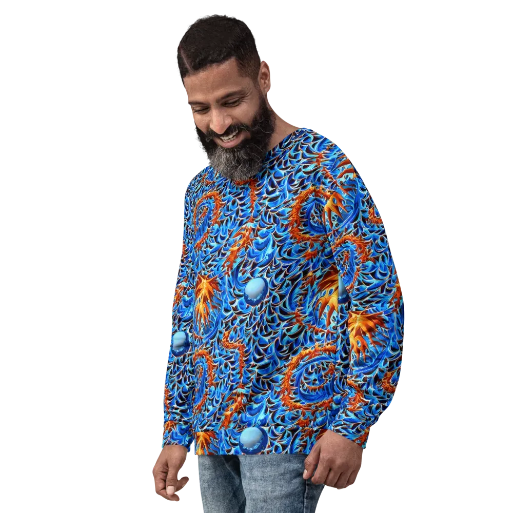 Blue Flame Reef on Sweatshirt — Left Front