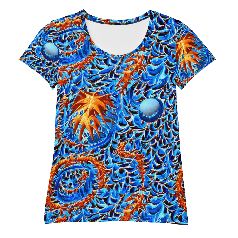 Blue Flame Reef on Women's Athletic T-Shirt — Front