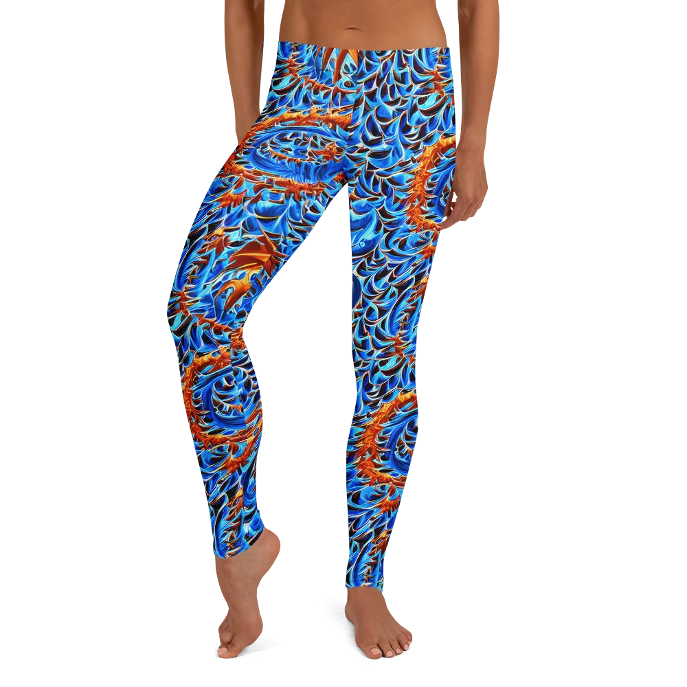 Blue Flame Reef on Leggings — Front