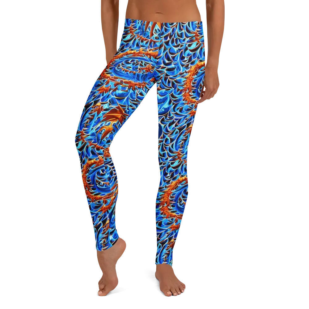 Blue Flame Reef on Leggings — Front