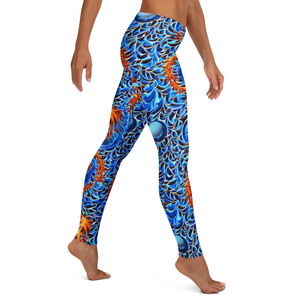 Blue Flame Reef on Leggings — Right