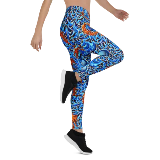 Blue Flame Reef on a Leggings