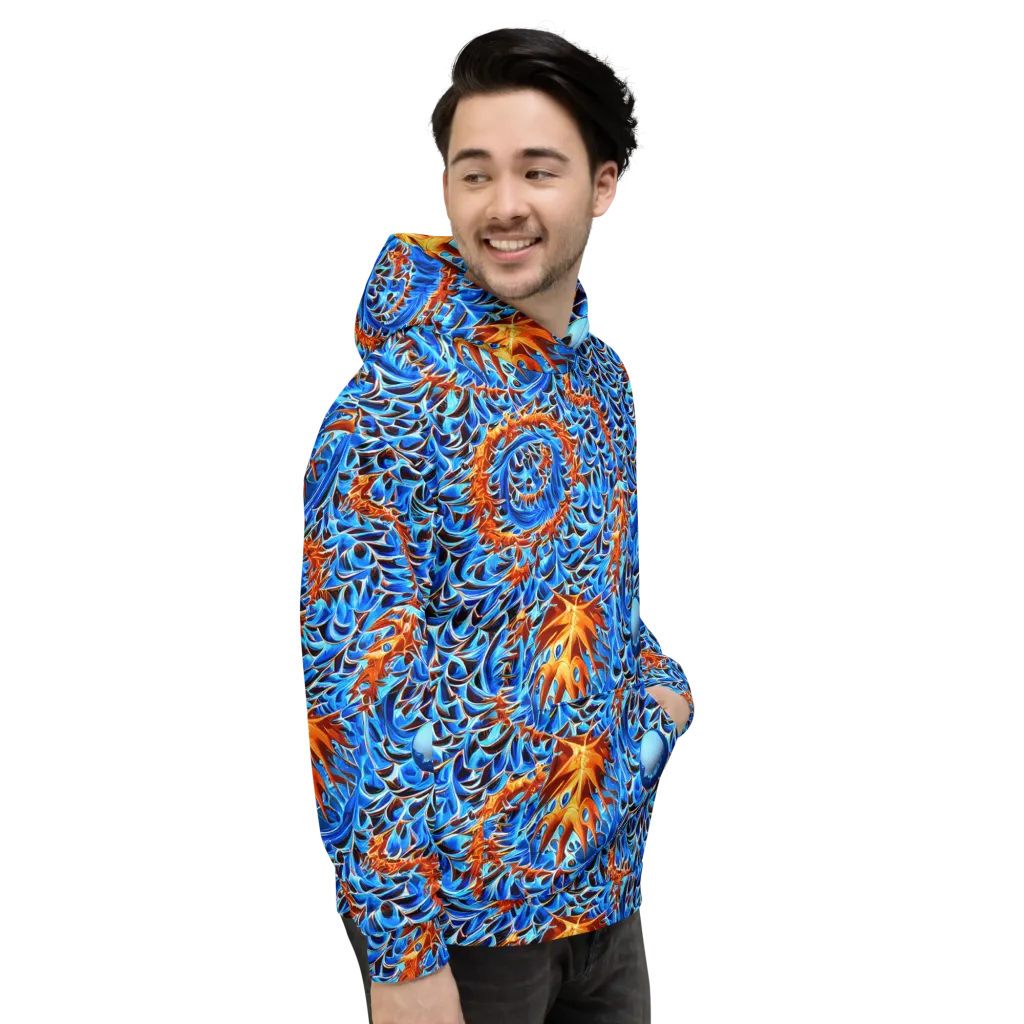 Blue Flame Reef on Hoodie — Right
