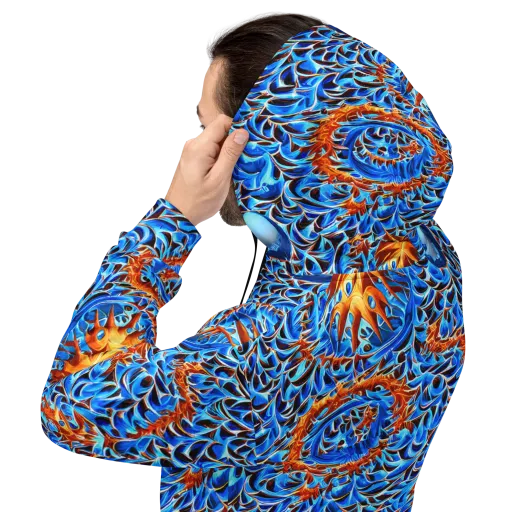 Blue Flame Reef on a Hoodie