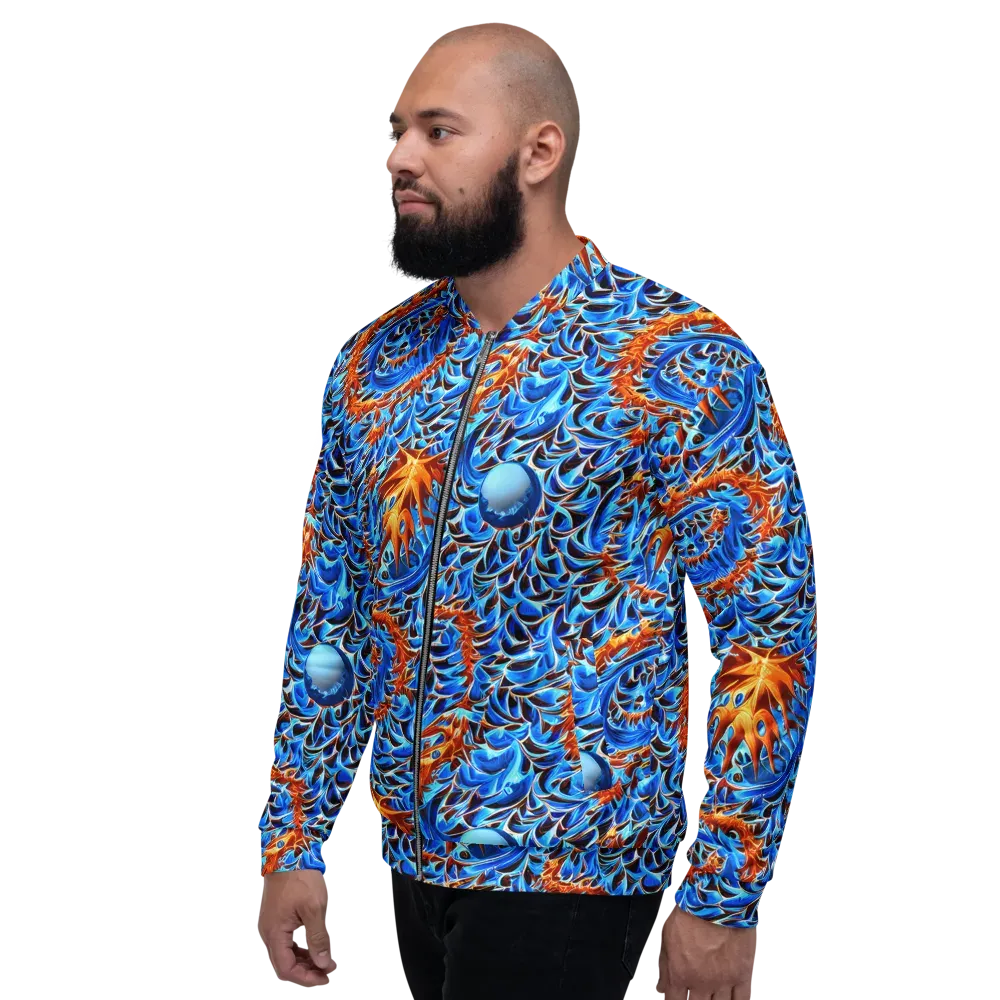 Blue Flame Reef on Bomber Jacket — Left