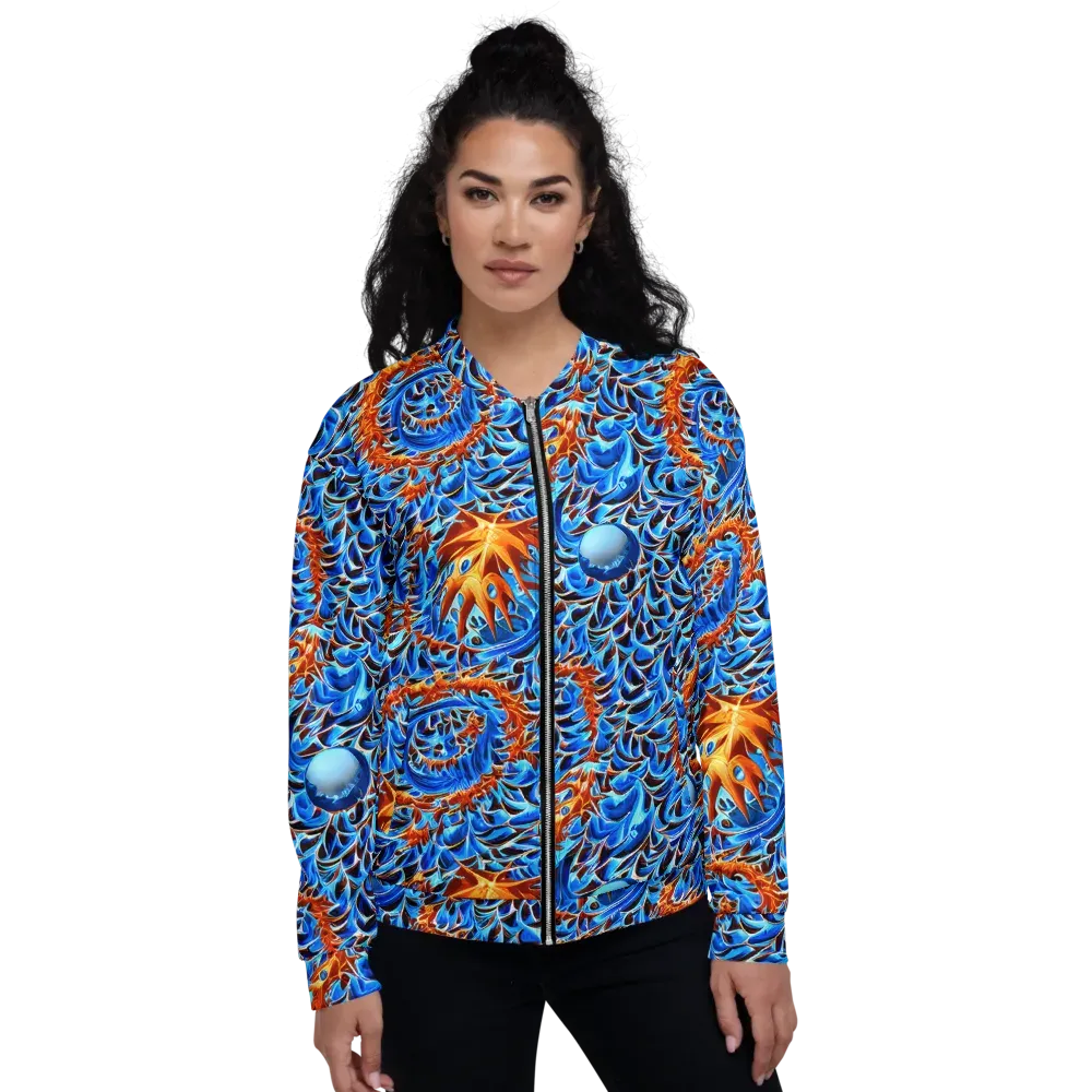Blue Flame Reef on Bomber Jacket — Front