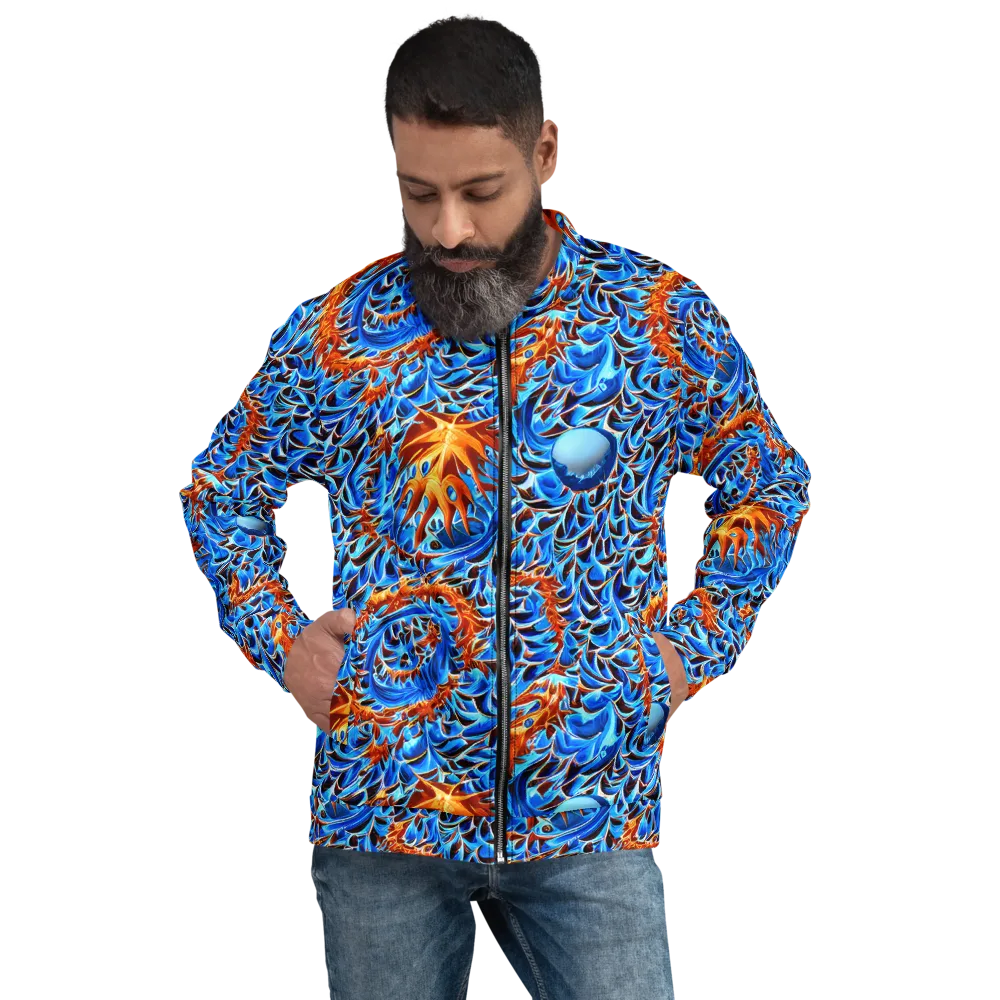 Blue Flame Reef on Bomber Jacket — Front