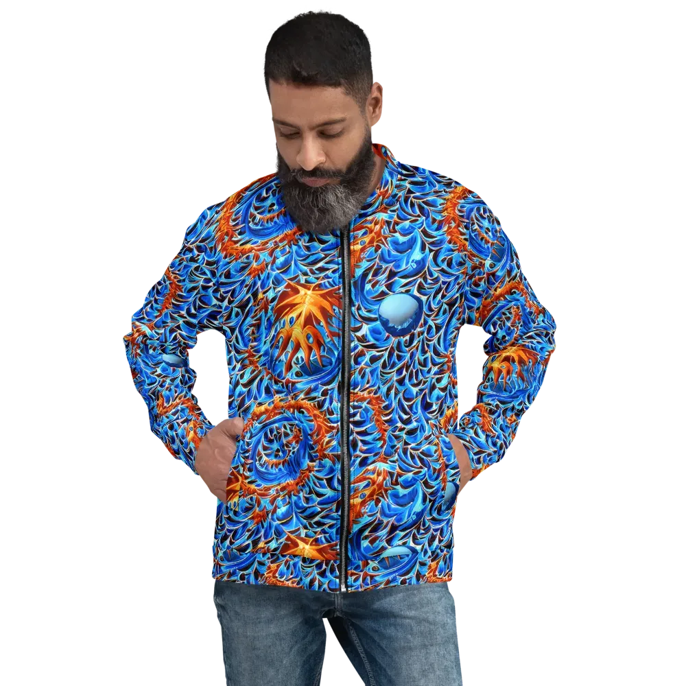 Blue Flame Reef on Bomber Jacket — Front