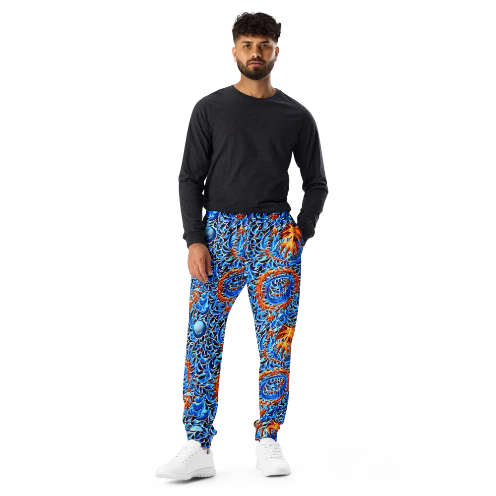 Blue Flame Reef on Men's Joggers — Front