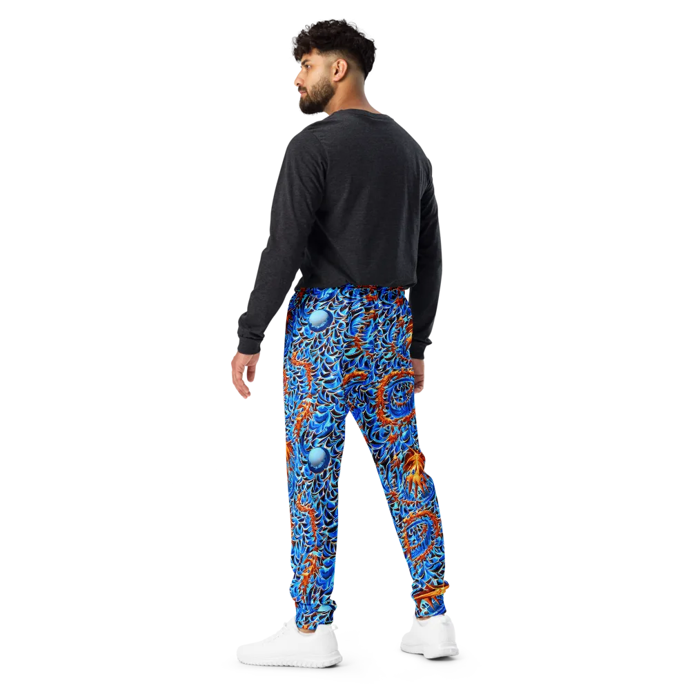 Blue Flame Reef on Men's Joggers — Back