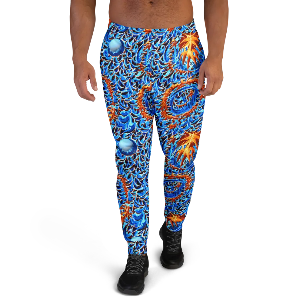 Blue Flame Reef on Men's Joggers — Front