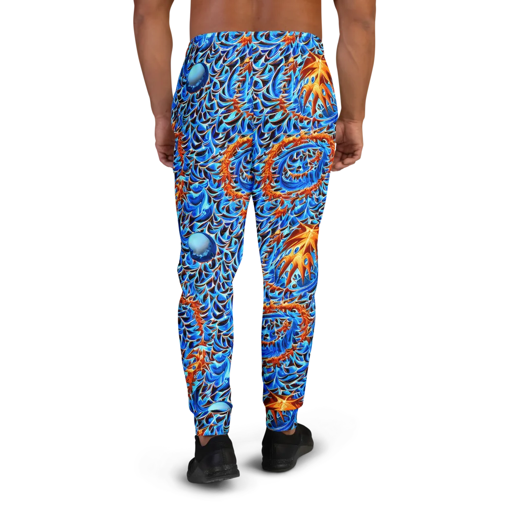 Blue Flame Reef on Men's Joggers — Back