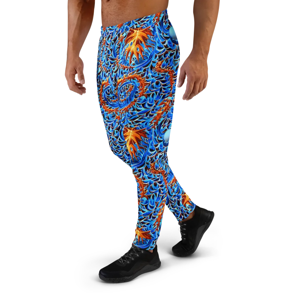 Blue Flame Reef on Men's Joggers — Left