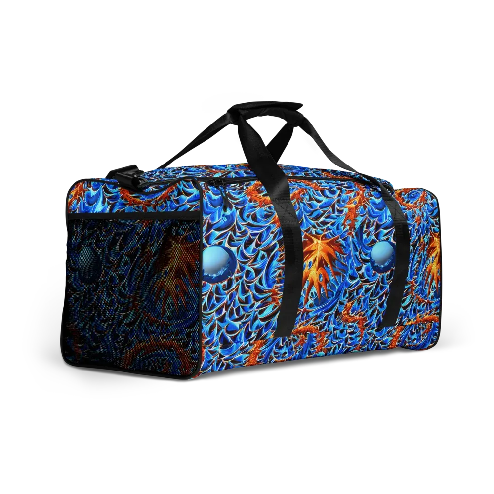 Blue Flame Reef on Duffle Bag — Right Front