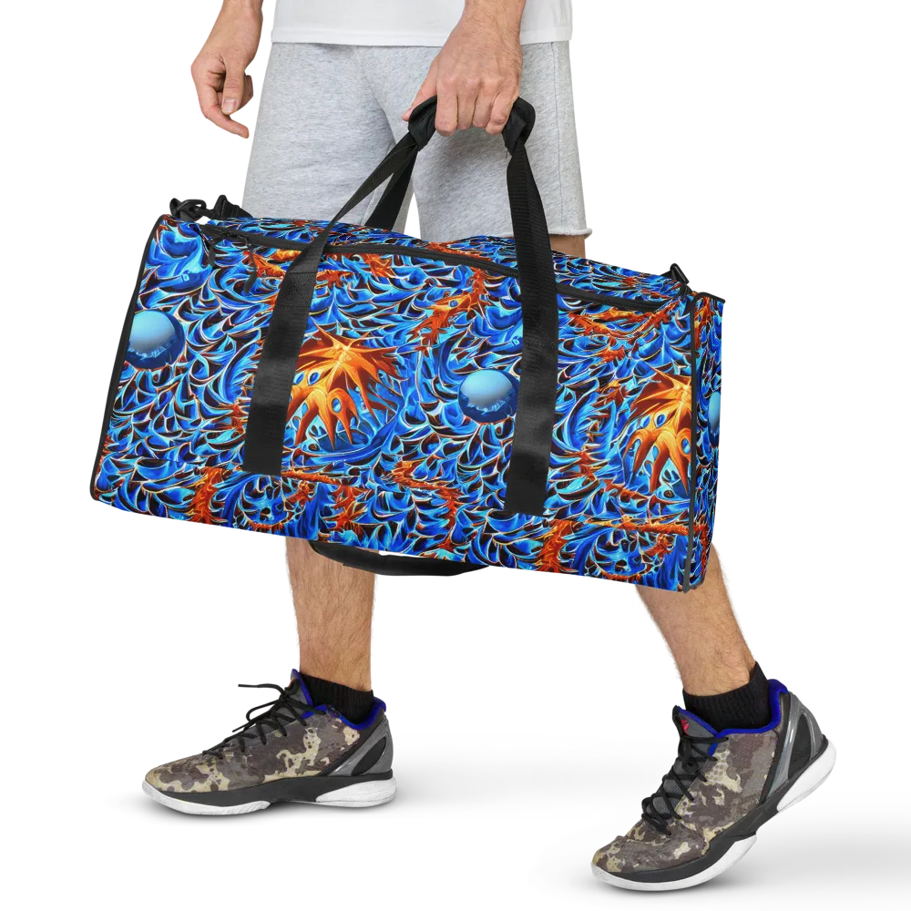 Blue Flame Reef on Duffle Bag — Front