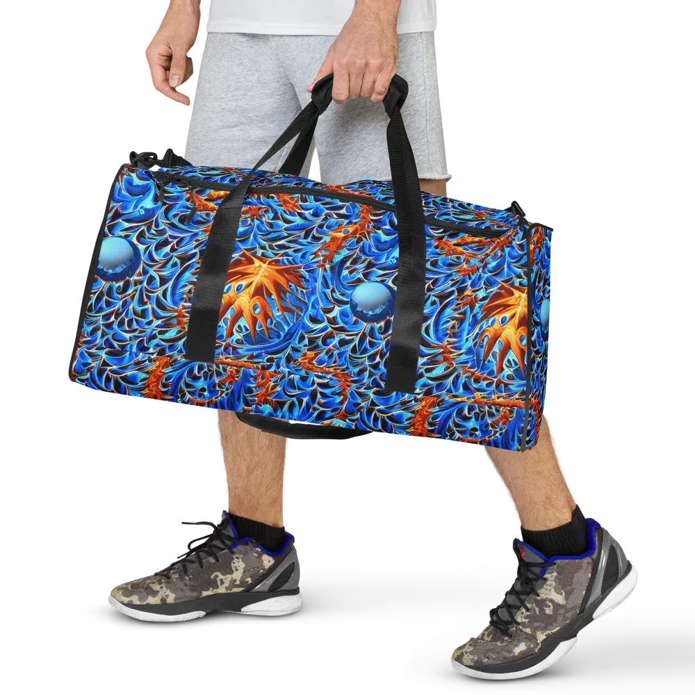 Blue Flame Reef on Duffle Bag — Front