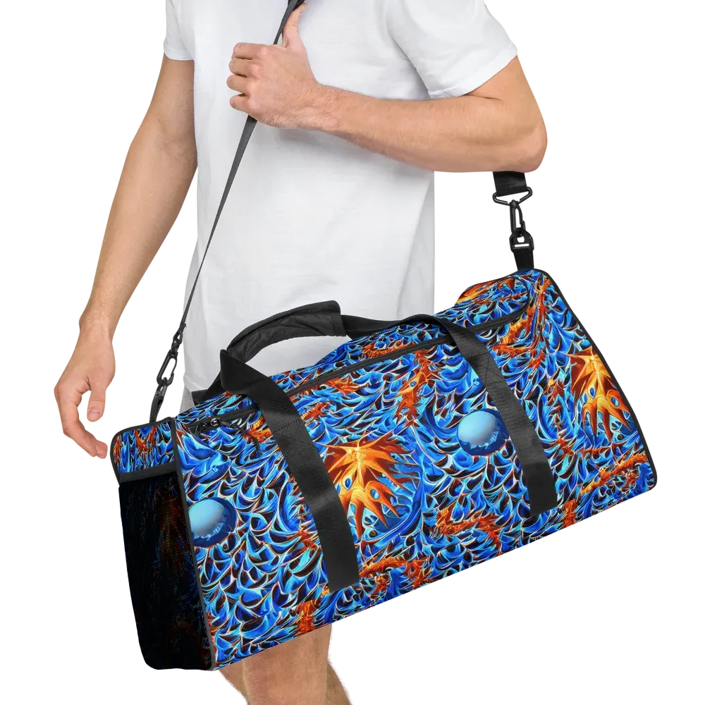 Blue Flame Reef on Duffle Bag — Right Front